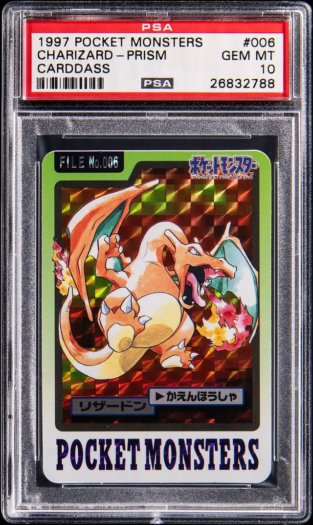 1997 Pokemon Pocket Monsters Carddass Vending Prism Charizard #006 card image