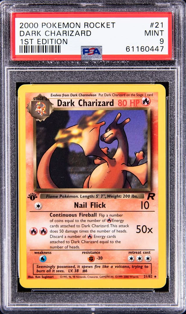 1997 Pokemon Rocket 1st Edition Dark Charizard #21 card image