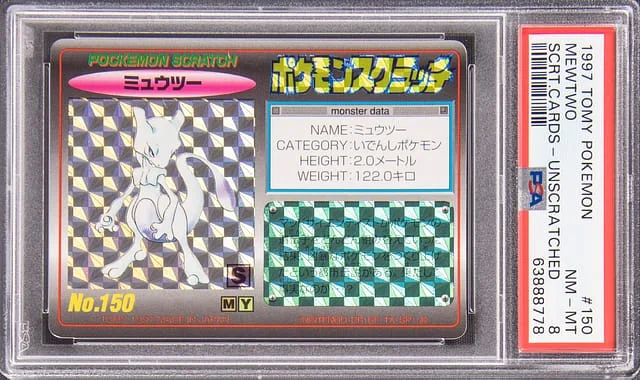 1997 Pokemon TCG TOMY Scratchcard Mewtwo #150 card image