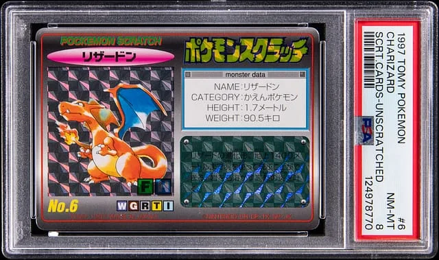 1997 Pokemon Tomy Japanese Secret Cards Charizard, Unscratched #6 card image