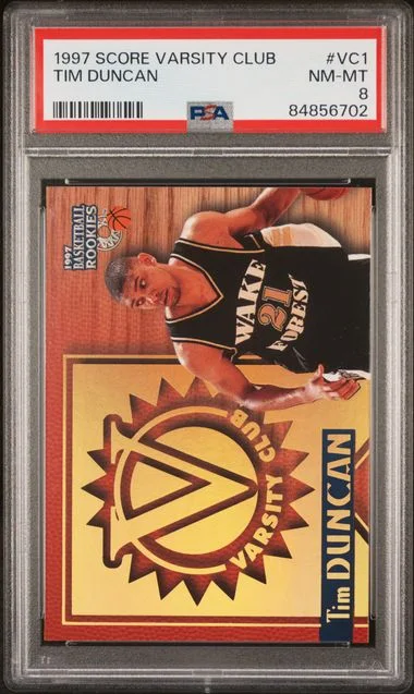 1997 Score Board Tim Duncan Basketball Rookies Varsity Club #VC1 card image