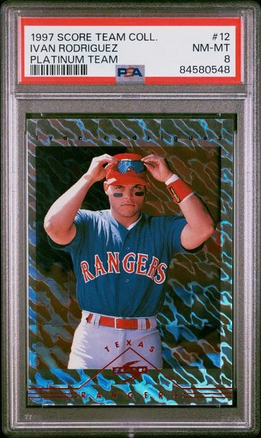 1997 Score Ivan Rodriguez Team Collection Platinum Team #12 card image