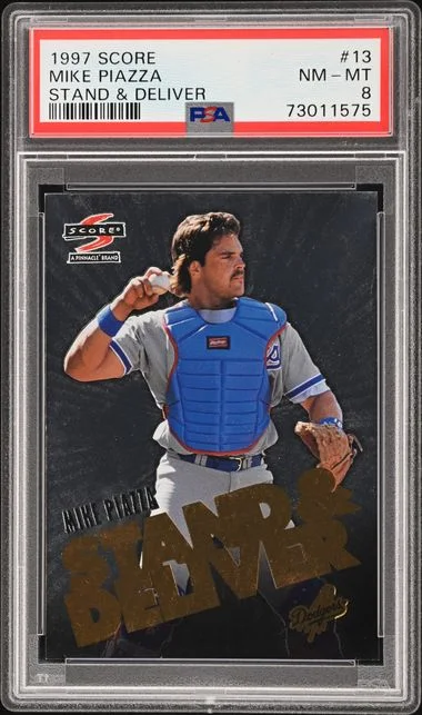 1997 Score Mike Piazza Stand & Deliver #13 card image