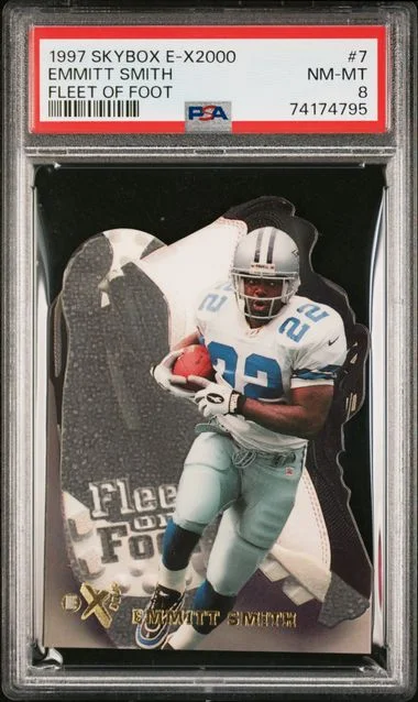 1997 SkyBox Emmitt Smith E-X2000 Fleet Of Foot #7 card image