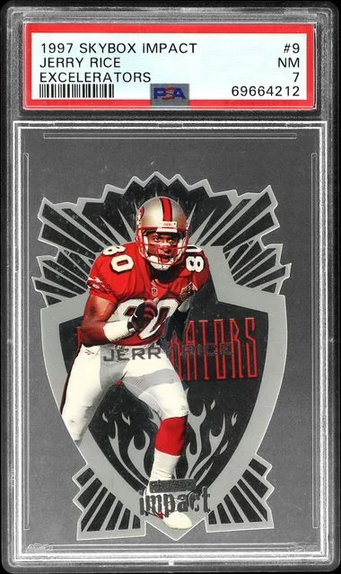 1997 SkyBox Impact Jerry Rice Excelerators #9 card image