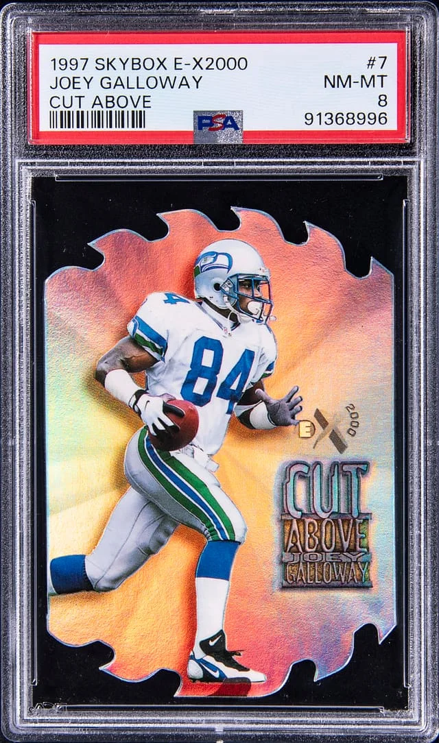 1997 SkyBox Joey Galloway E-X2000 Cut Above #7 card image