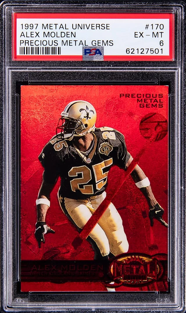1997 SkyBox Metal Universe Alex Molden Precious Metal Gems (PMG) Red #170 card image