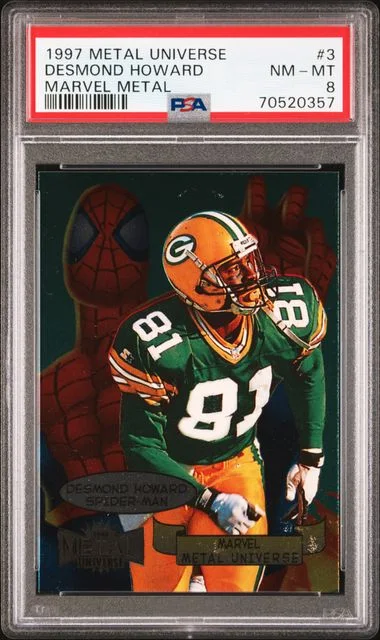 1997 SkyBox Metal Universe Desmond Howard Marvel Metal #3 card image