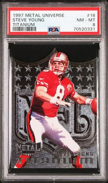 1997 SkyBox Metal Universe Steve Young Titanium #16 card image