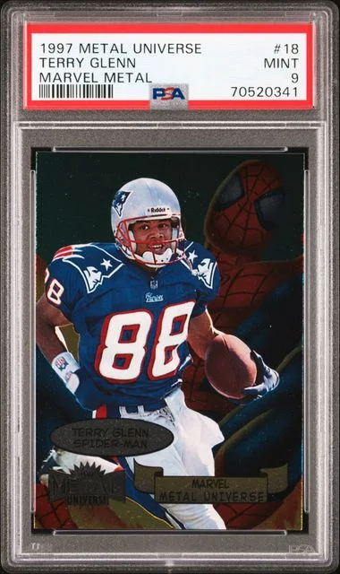 1997 SkyBox Metal Universe Terry Glenn Marvel Metal #18 card image
