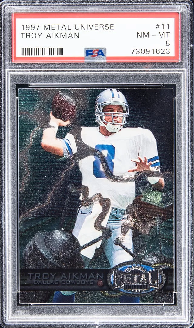 1997 SkyBox Metal Universe Troy Aikman #11 card image
