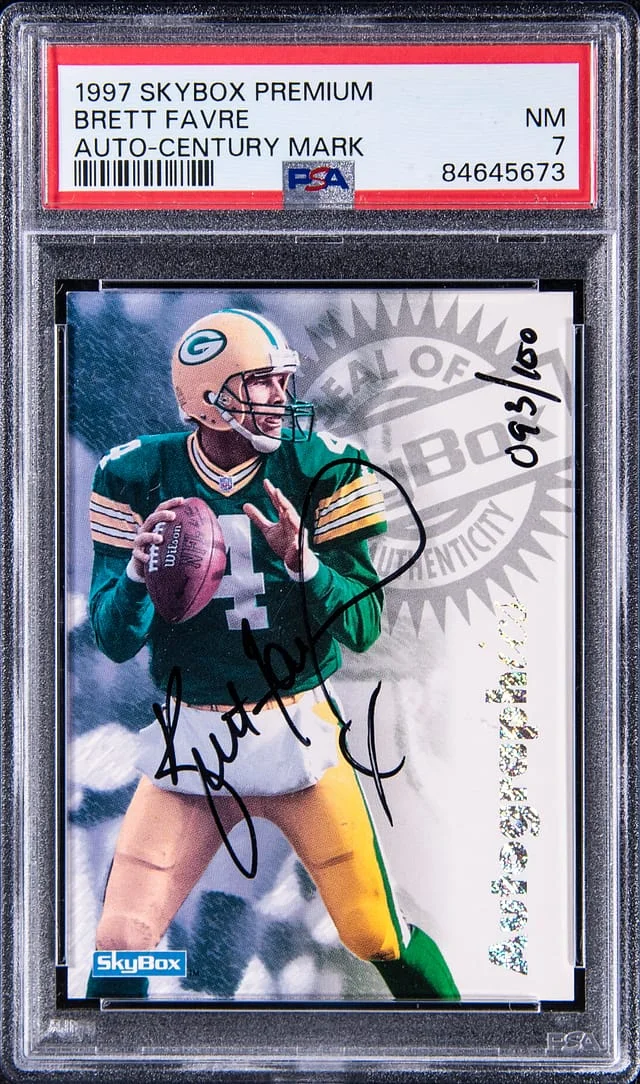 1997 SkyBox Premium Autographics Century Mark Brett Favre #no-number card image