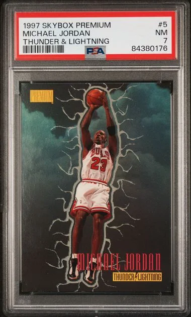 1997 SkyBox Premium Michael Jordan Thunder & Lightning #5 card image