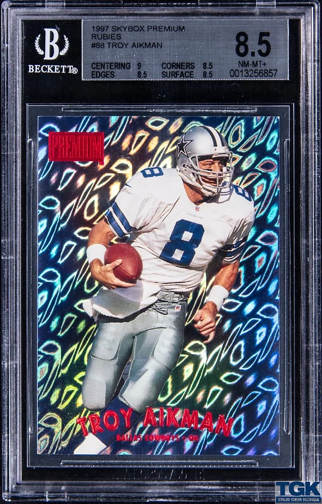 1997 SkyBox Premium Troy Aikman Rubies #88 card image