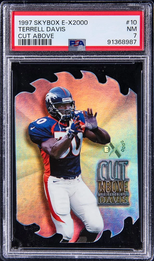 1997 SkyBox Terrell Davis E-X2000 Cut Above #10 card image
