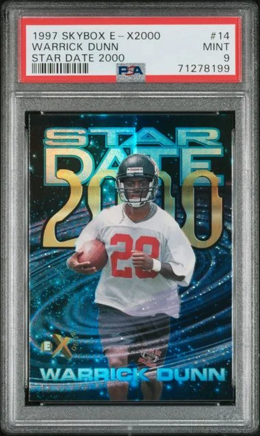 1997 SkyBox Warrick Dunn E-X2000 Star Date 2000 #14 card image