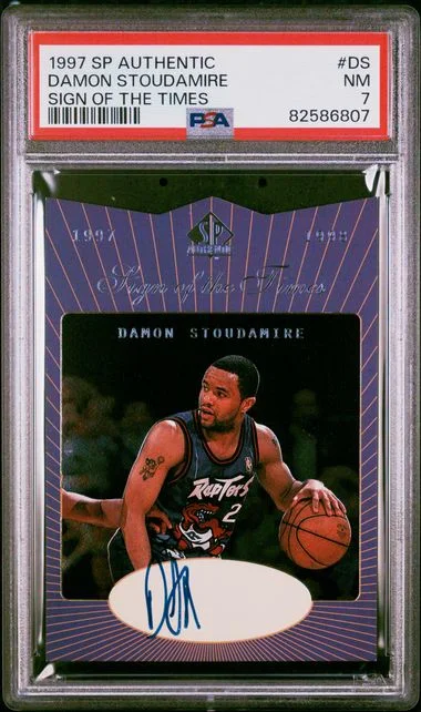1997 SP Authentic Damon Stoudamire Sign Of The Times #DS card image