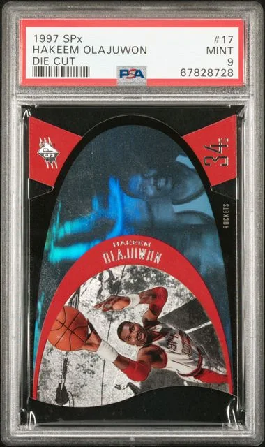 1997 SPx Hakeem Olajuwon Die-Cut #17 card image