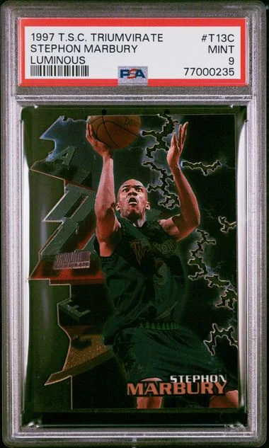 1997 Stadium Club Stephon Marbury Triumvirate #T13C card image