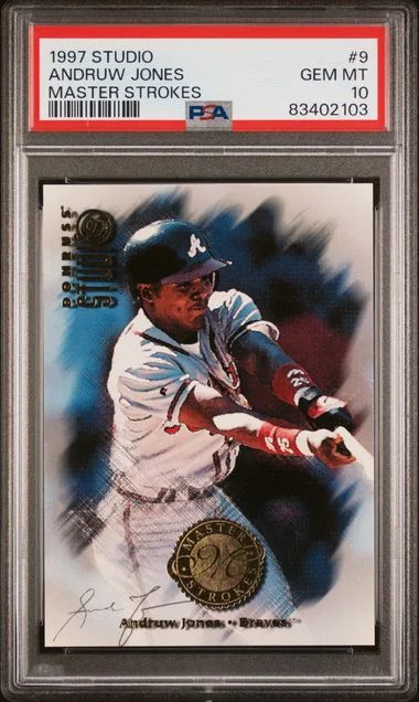 1997 Studio Master Strokes Master Strokes Andruw Jones #9 card image