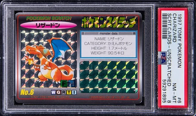 1997 Tomy Pokemon Scratch Cards - Unscratched Charizard #6 card image