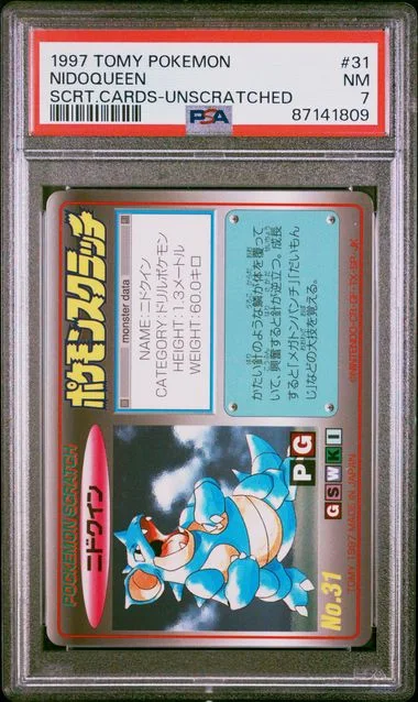 1997 TOMY Pokemon Scratch Cards Unscratched Nidoqueen #31 card image