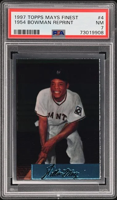1997 Topps 1954 Bowman Reprint Mays Finest #4 card image