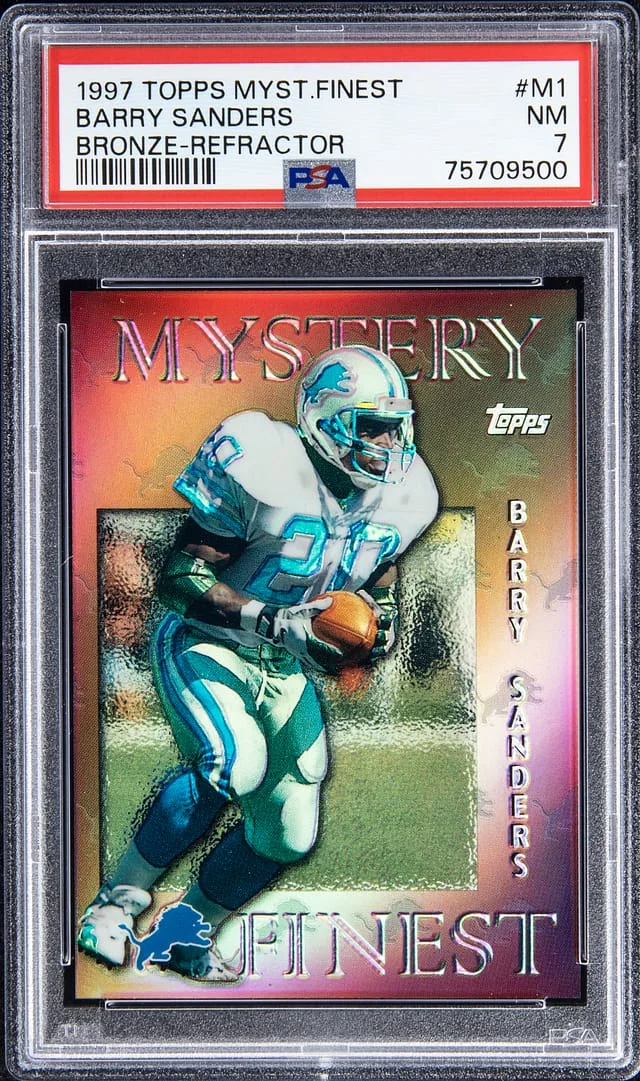 1997 Topps Barry Sanders Mystery Finest Bronze - Refractor #M1 card image