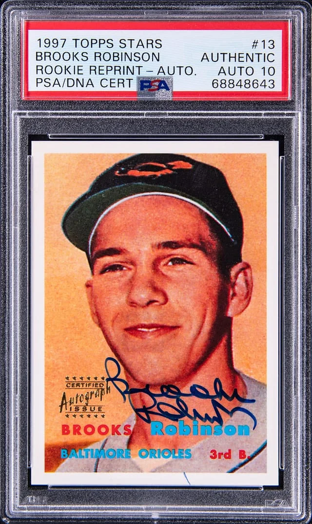 1997 Topps Brooks Robinson Stars Reprint Autograph #13 card image