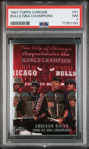 1997 Topps Chrome Bulls NBA Champions Refractor #51 card image