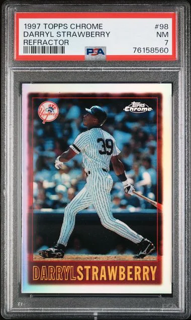 1997 Topps Chrome Darryl Strawberry Refractor #98 card image