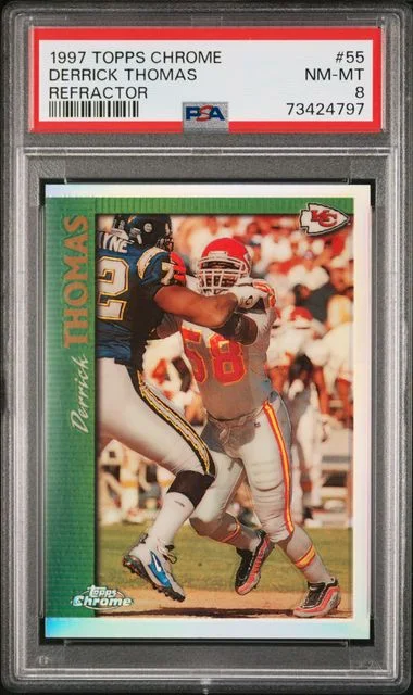 1997 Topps Chrome Derrick Thomas Refractor #55 card image