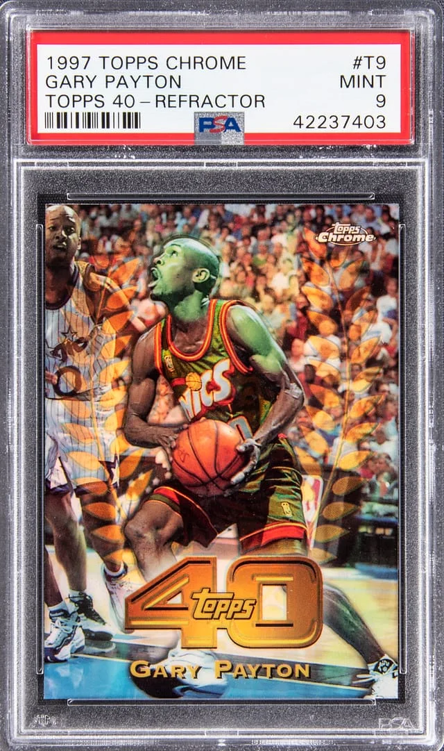 1997 Topps Chrome Gary Payton Refractor #T9 card image
