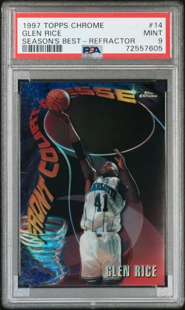 1997 Topps Chrome Glen Rice Season's Best Refractor #14 card image