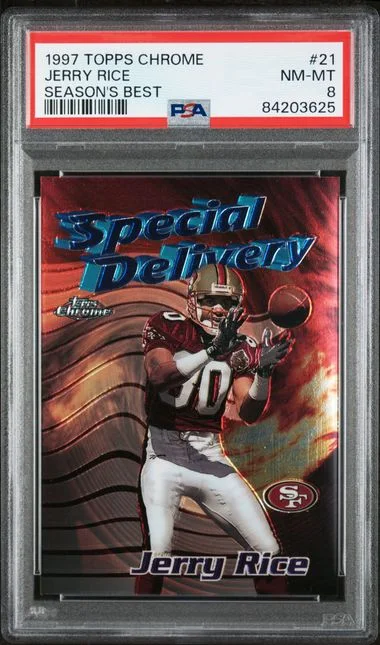 1997 Topps Chrome Jerry Rice Season's Best #21 card image