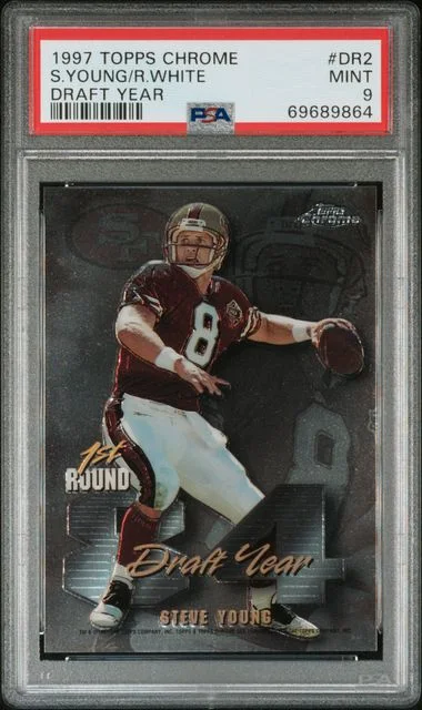 1997 Topps Chrome Reggie White/Steve Young Draft Year #DR2 card image