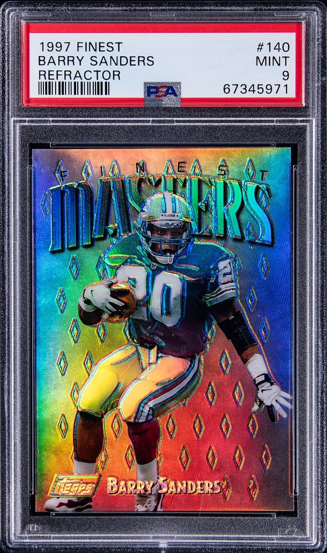 1997 Topps Finest Barry Sanders Refractor #140 card image