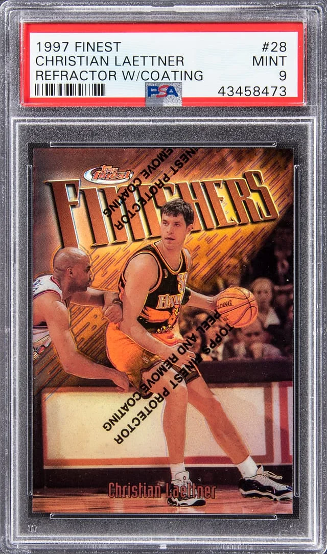 1997 Topps Finest Christian Laettner Refractor with Coating #28 card image