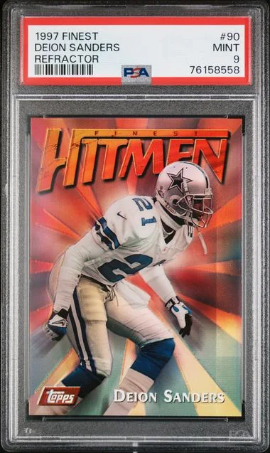 1997 Topps Finest Deion Sanders Refractor #90 card image