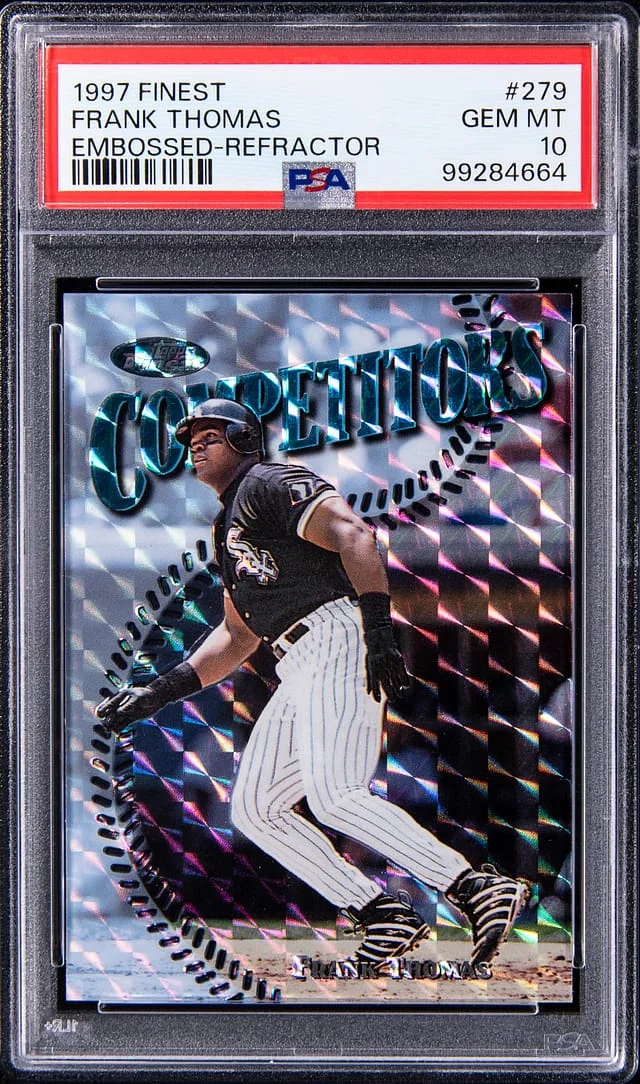 1997 Topps Finest Frank Thomas Embossed Refractor #279 card image