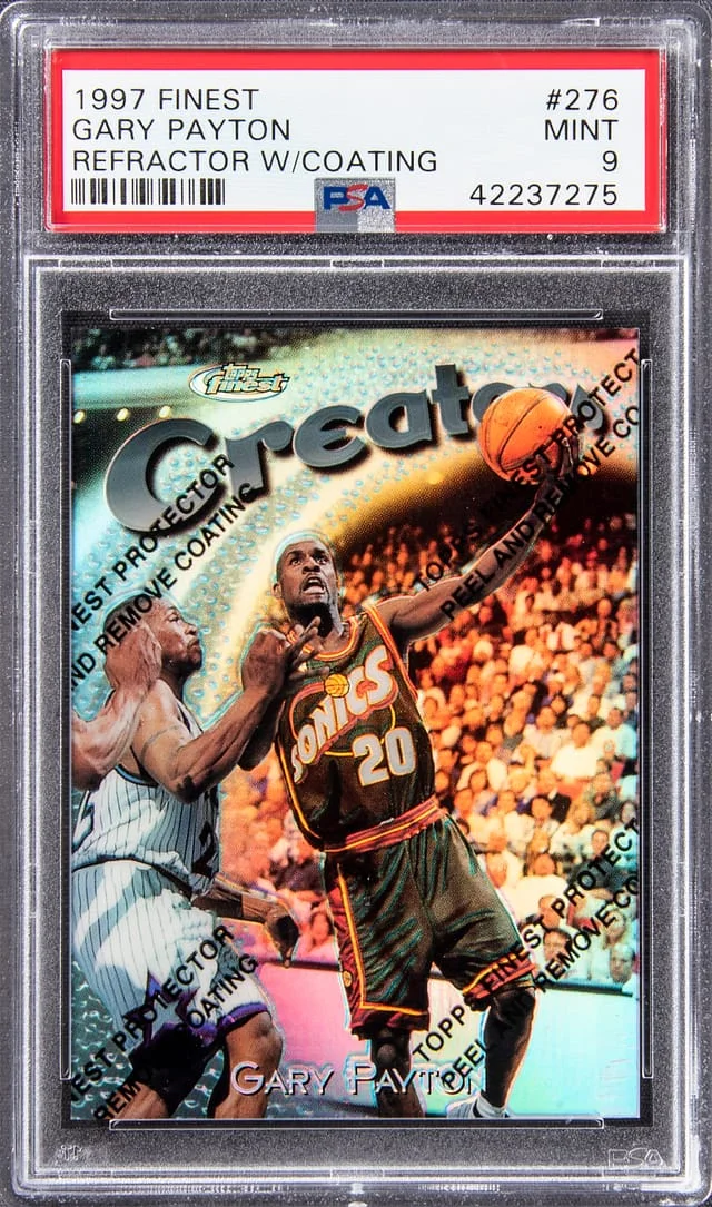 1997 Topps Finest Gary Payton Refractor with Coating #276 card image