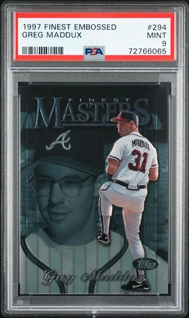 1997 Topps Finest Greg Maddux Embossed #294 card image