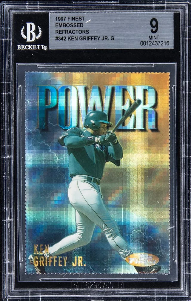 1997 Topps Finest Ken Griffey Jr. Embossed Refractor #342 card image