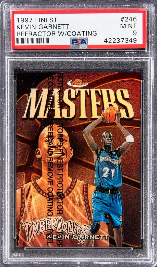1997 Topps Finest Kevin Garnett Refractor with Coating #246 card image