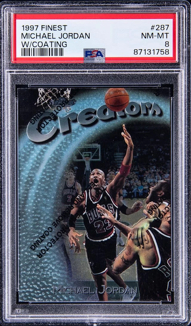 1997 Topps Finest Michael Jordan Creators w/Coating #287 card image