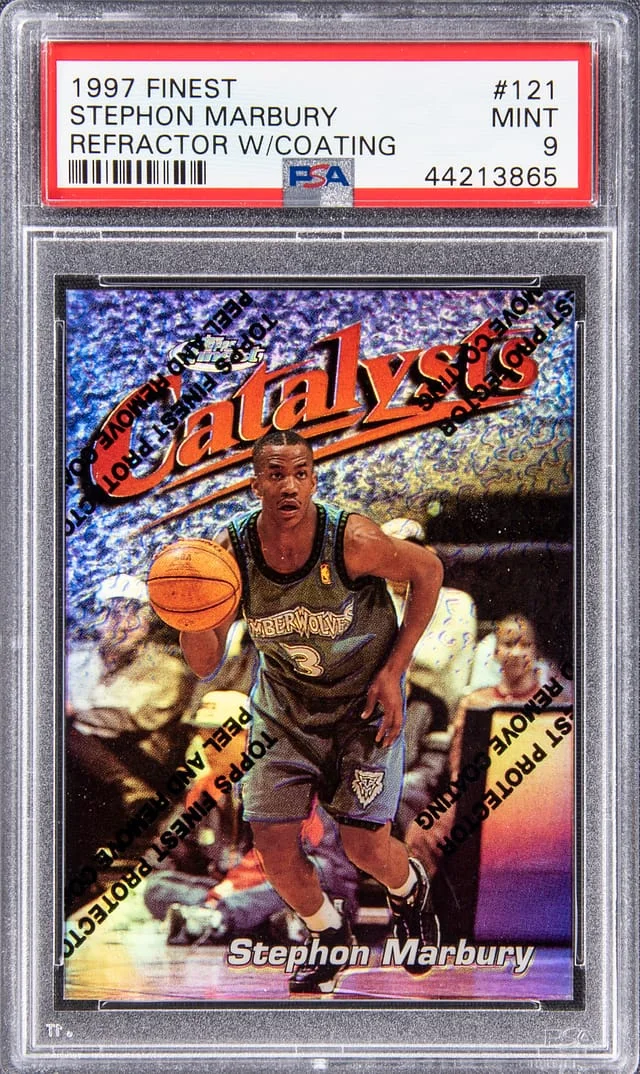 1997 Topps Finest Stephon Marbury Refractor with Coating #121 card image