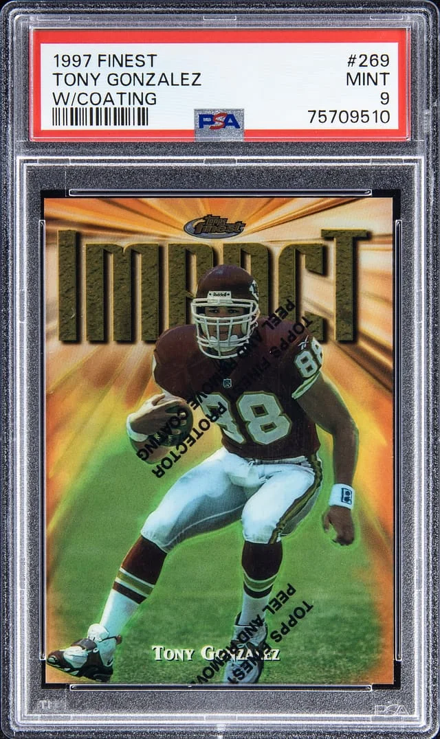 1997 Topps Finest Tony Gonzalez With Coating #269 card image