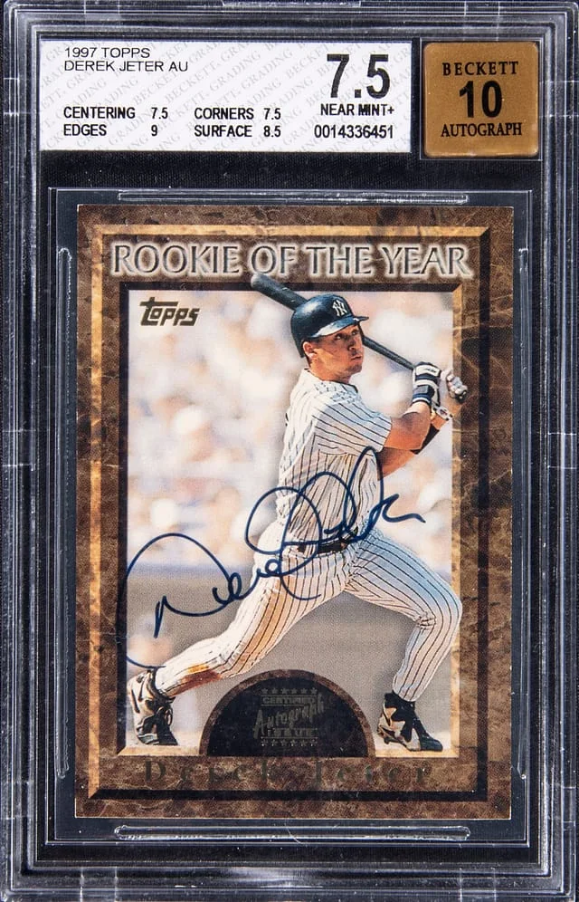 1997 Topps Of The Year Autographs Derek Jeter #no-number card image