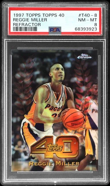 1997 Topps Reggie Miller 40 Refractor #T40-8 card image