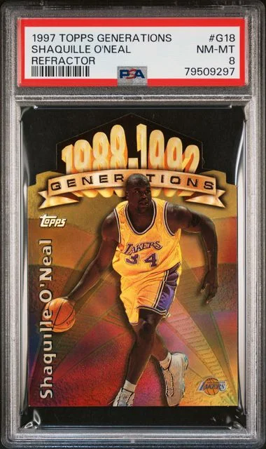 1997 Topps Shaquille O'Neal Generations Refractor #G18 card image